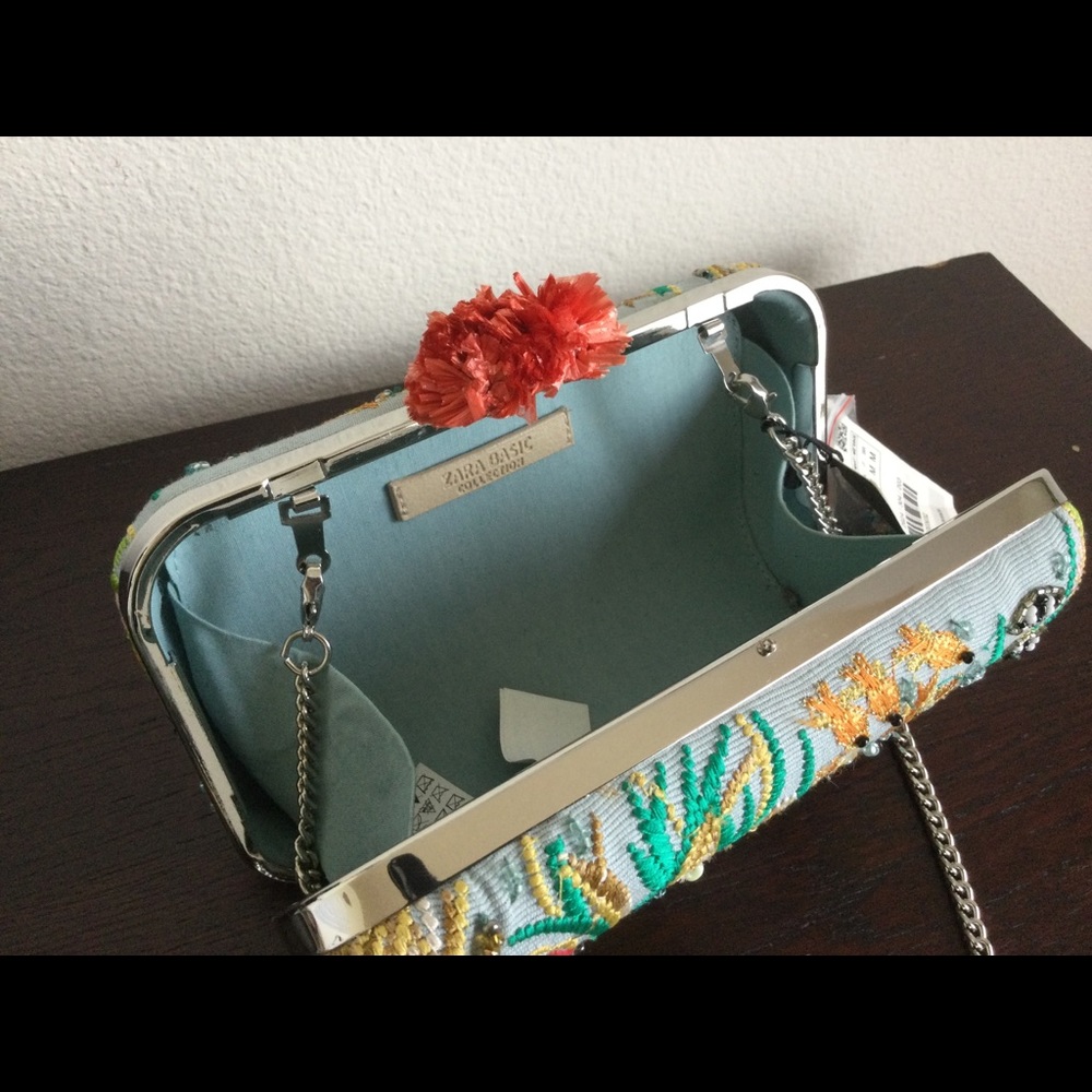 SOLD! NWT Zara Hand Made Embellished Clutch Box MINAUDIÈRE Bag - Picture 12 of 17